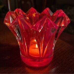 Mikasa Skyline red, candle holder, dramatic, excellent condition, no flaws